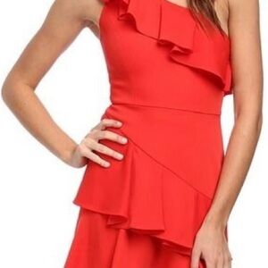 strapless open back dress One Shoulder Dress  BCBGMAXAZRIA